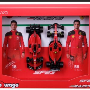 1:43 F1 Ferrari SF‑23 (2023) 2‑Car Set, Red