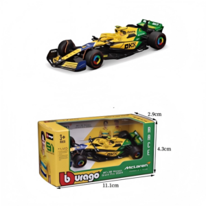 1:43 F1 McLaren MCL38 Monaco GP #4 Lando Norris, Solid Black / Yellow / Green, Without Helmet, Box Version