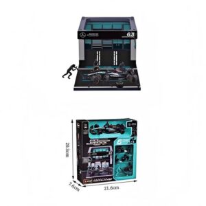 1:43 F1 Pit‑Stop Diorama Set Mercedes‑AMG W15 #63, Black / Green, 2024 Livery