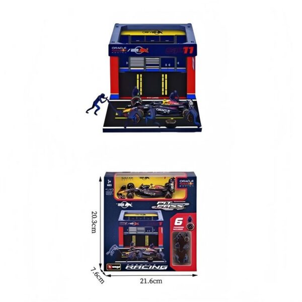 1:43 F1 Pit‑Stop Diorama Set Red Bull RB20 (2024) #11 Die‑cast Model, Dark Blue