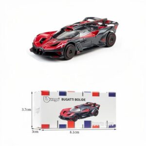 1:64 Bugatti Bolide Die‑cast Model Car, Black / Red
