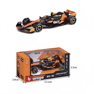 1:43 F1 McLaren MCL38 Miami GP Edition #4 Lando Norris, Matte Black / Orange, Without Helmet, Box Version