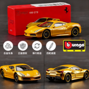 1:64 Ferrari 488 GTB Die‑cast Model Car, Yellow