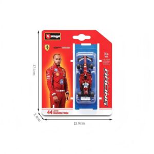 1:64 F1 Series (Blister Card Pack) Ferrari SF‑25 (Standard Livery) #44 Lewis Hamilton (Without Helmet), Dark Red
