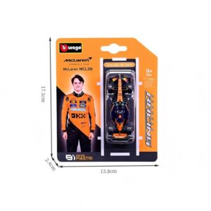 1:64 F1 Series (Blister Card Pack) McLaren MCL39 (2025 Australian Grand Prix) #81 Oscar Piastri (Without Helmet), Matte Black / Orange