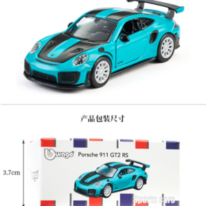 Light Blue 1:64 Porsche GT2 RS Die‑cast Model Car