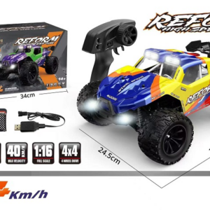 1:14Brushed Full Proportional High-Speed RC Car (yellow blue)