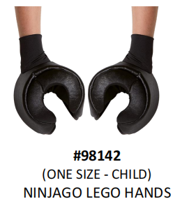 NINJAGO LEGO HANDS (ONE SIZE-CHILD)