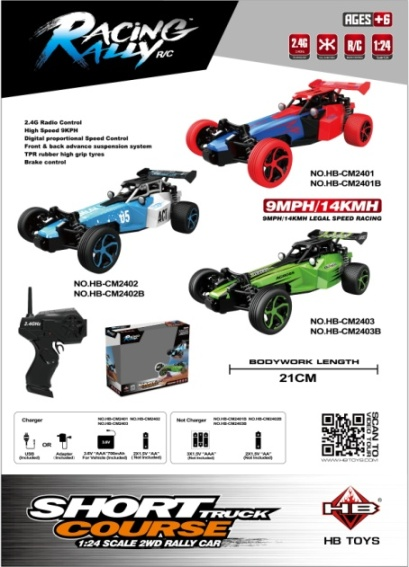 1:24 2WD Off‑Road Racing RC Car Window Box