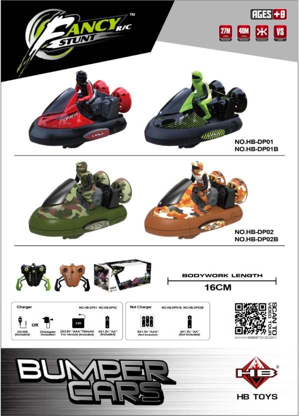 Battle Bumper RC Cars, 2‑Pack Window Box