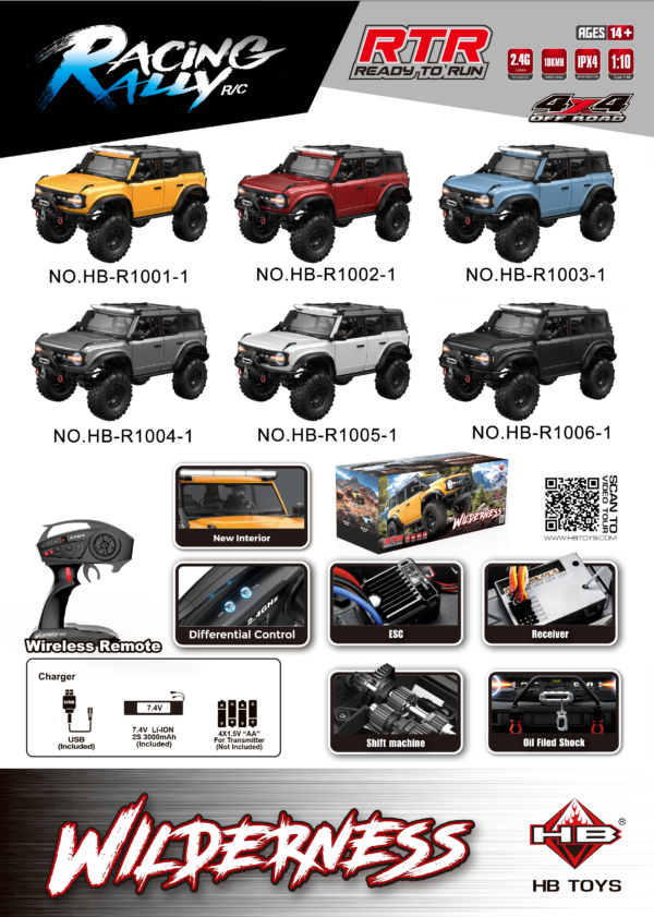 1:10 Full‑Scale Off‑Road Rock Crawler RC Car Sealed Box