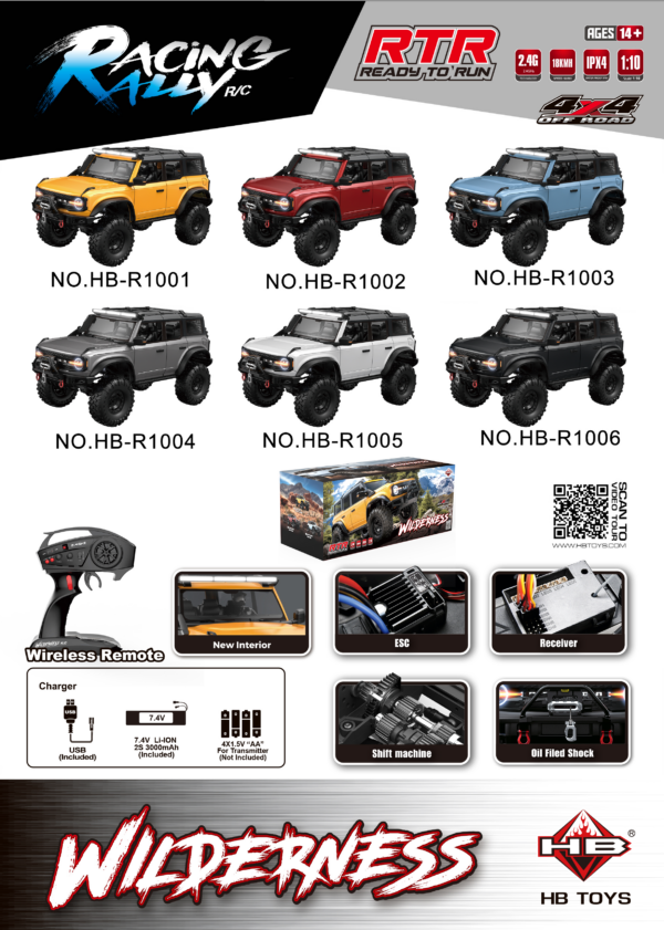 1:10 Full‑Scale Off‑Road Rock Crawler RC Car Sealed Box