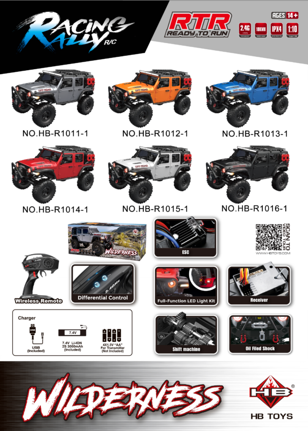1:10 Full‑Scale Off‑Road Rock Crawler RC Car Sealed Box