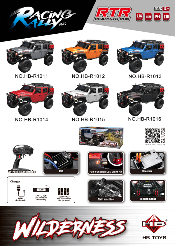 1:10 Full‑Scale Off‑Road Rock Crawler RC Car Sealed Box