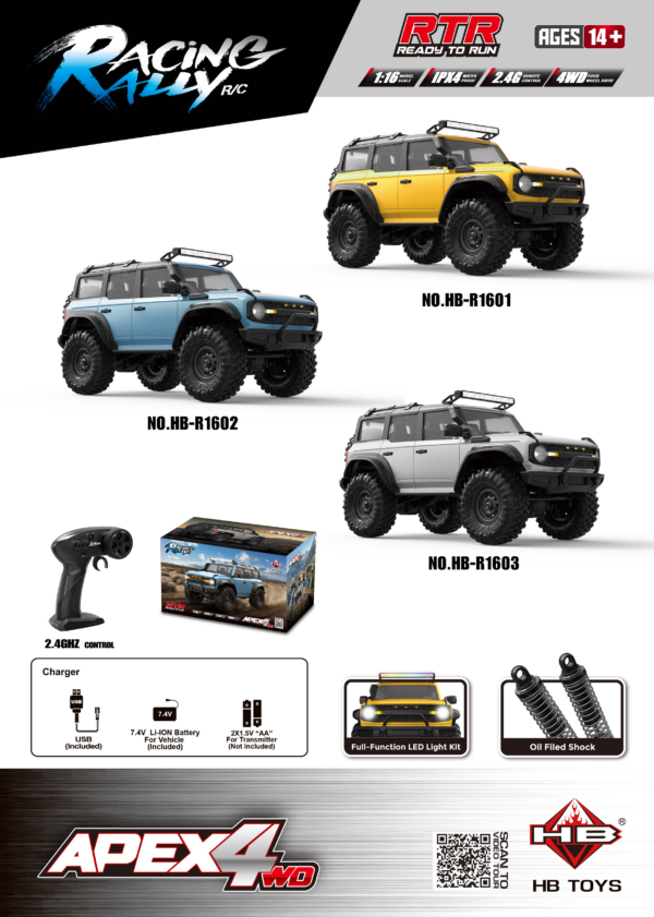 1:16 Full‑Scale Off‑Road Rock Crawler RC Car Sealed Box
