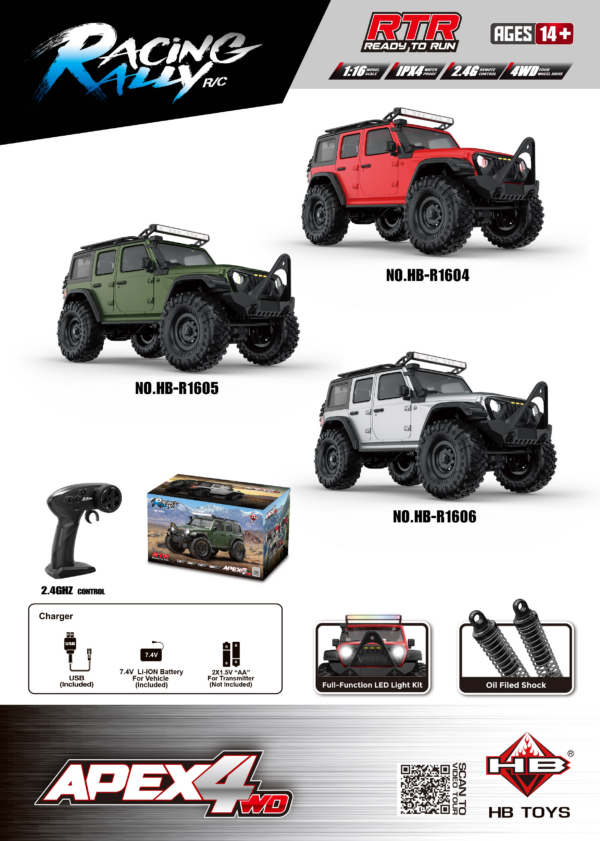 1:16 Full‑Scale Off‑Road Rock Crawler RC Car Sealed Box