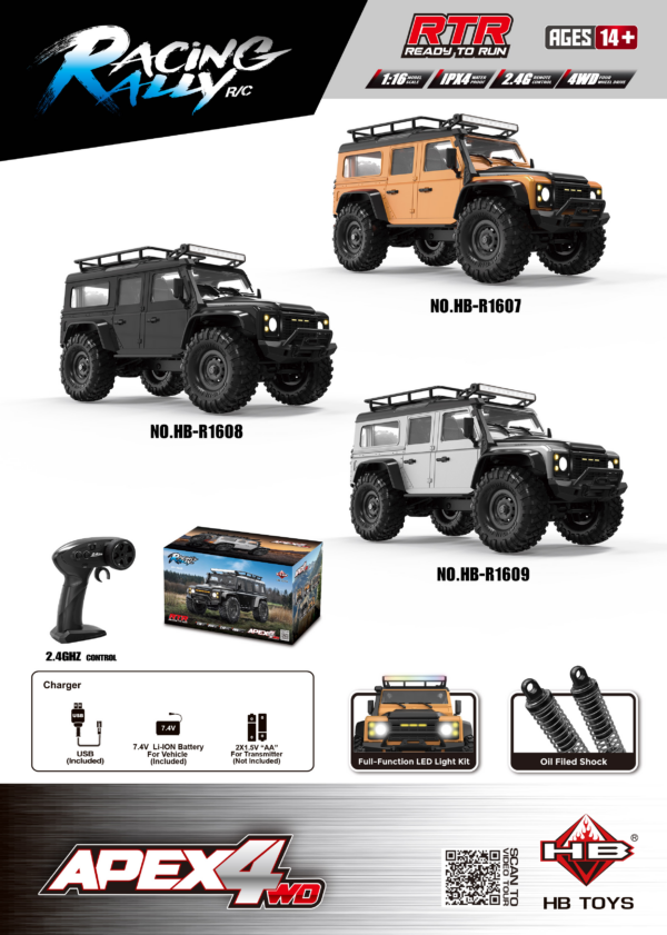 1:16 Full‑Scale Off‑Road Rock Crawler RC Car Sealed Box