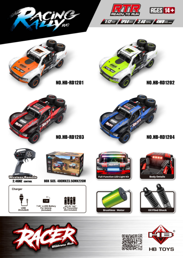 1:12 Full‑Scale Off‑Road Rock Crawler RC Car Sealed Box