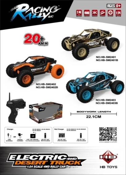 1:20 4WD Desert Short Course RC Truck Window Box