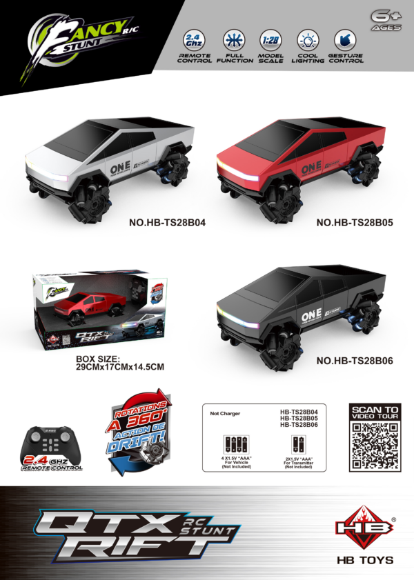 HB-TS28B04 TO HB-TS24B06 Tesla Stunt RC Car