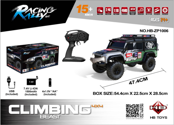1:10 Full‑Scale Off‑Road Rock Crawler RC Car Sealed Box