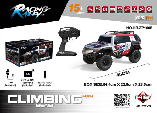 1:10 Full‑Scale Off‑Road Rock Crawler RC Car Sealed Box
