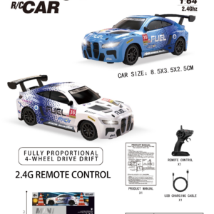 1:64 BMW M4 RC Car with Pistol‑Grip Transmitter