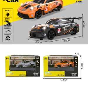 1:64 Porsche 911 GT3 RS RC Car with Mini Remote Controller