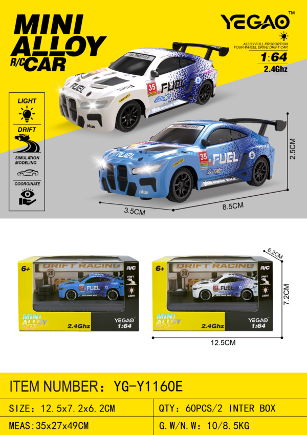 1:64 BMW M4 RC Car with Mini Remote Controller