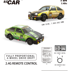 1:64 Toyota AE86 RC Car with Mini Remote Controller