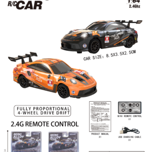 1:64 Porsche 911 GT3 RS RC Car with Mini Remote Controller