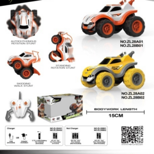 ZL28B01 TO ZL28B02  1:26 Mini Standing Stunt RC Car, Window Box